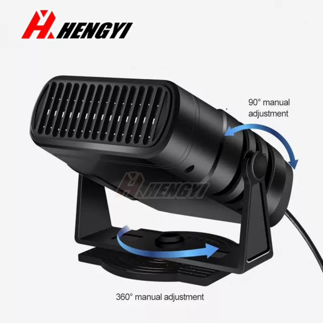 12V Black Portable Electric Car Heater Heating Fan Defogger Defroster Demister