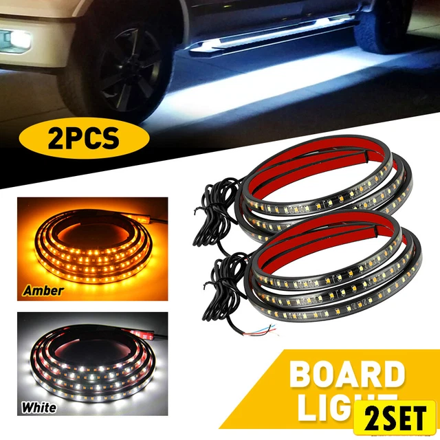 4x 60inch LED Board Running Side Step Strip Light Sequential Turn Signal Lamp US