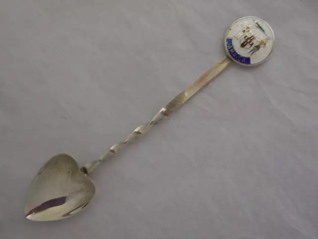 Jamaica Enamel Coat Of Arms Sterling Silver Souvenir Spoon