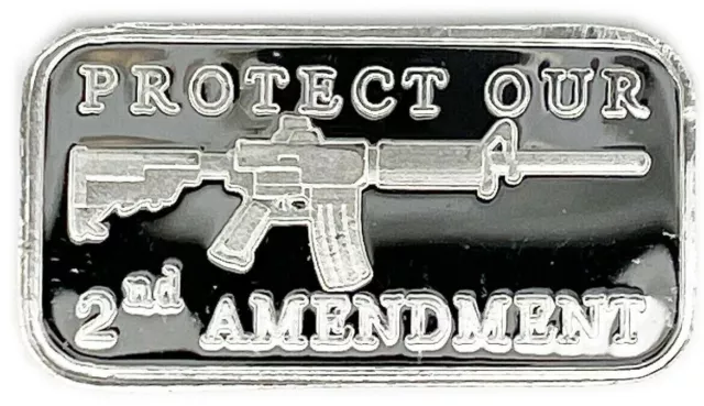 Silver Bullion Bar. 'AR-15 US Army'. 1 x 1g .999 Purity USA **UK DISPATCH**