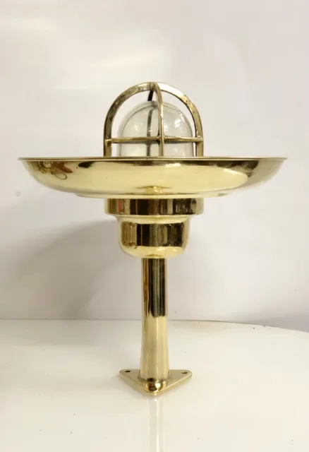 Retro Vintage Salvage Ship Brass Metal Wiska Ceiling Lamp with Big Deflector Cap