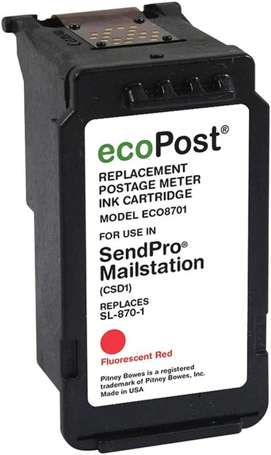 Brand Remanufactured Postage Meter Cartridge for Pitney Bowes SL-870-1 | Red