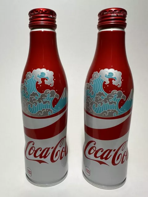 Coca Cola Great Wave Off Kanagawa Aluminum Bottle Can (2 Cans) *New & Unopened