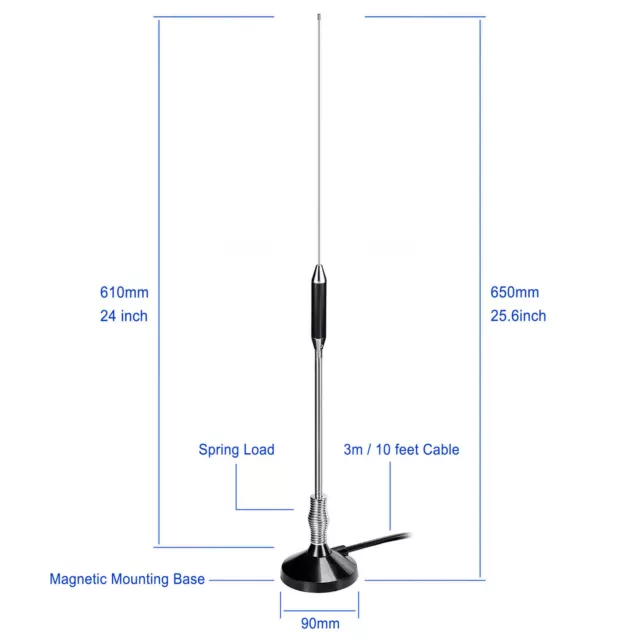 CB-Magnethalterung, mobile CB-Funkantenne für President Midland Cobra Uniden 2