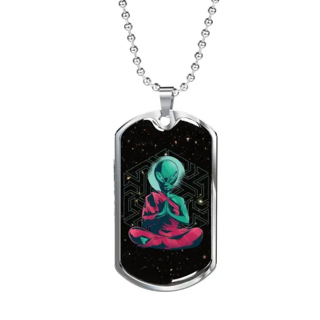 Consciousness Alien Necklace UFO Alien Fan Gift Stainless Steel or 18k Gold Dog