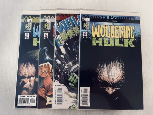 Wolverine Hulk 1-4 Marvel Knights Comic Set Complete Sam Kieth 2002 Vf/Nm