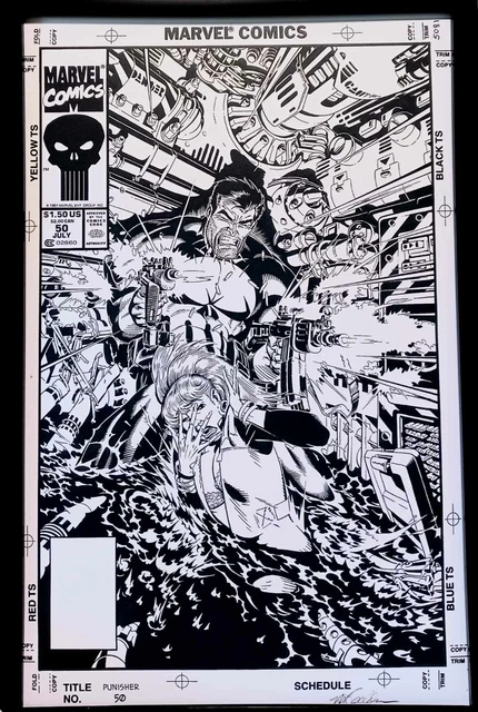 The Punisher #50 by Michael Golden 11x17 FRAMED Original Art Poster Print Marvel
