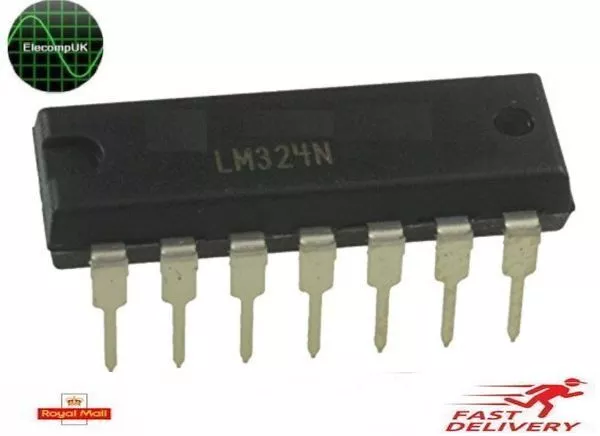 LM324N DIP-14 QUAD OP-AMP IC. 1-50 Pcs. FAST DELIVERY.