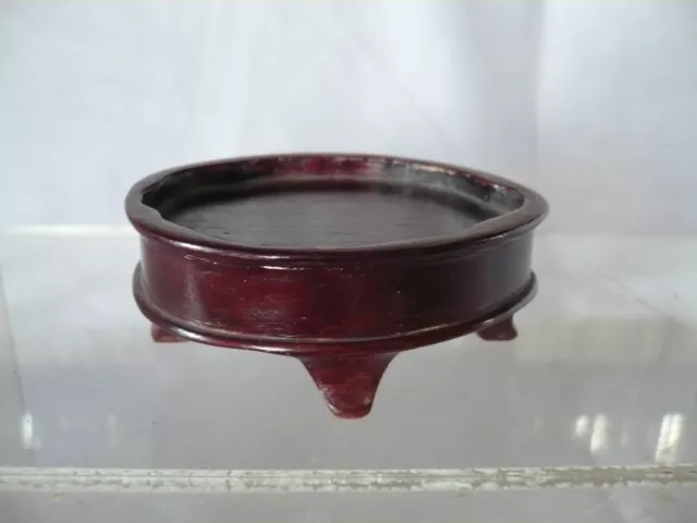 Petit Socle Oval  En Bois   Chine Fin Du 19 Eme Debut 20 Eme   Tres Bon  Etat 3
