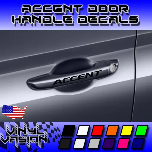 4x Accent Door Handle Decal Sticker Hyundia SE SEL Limited