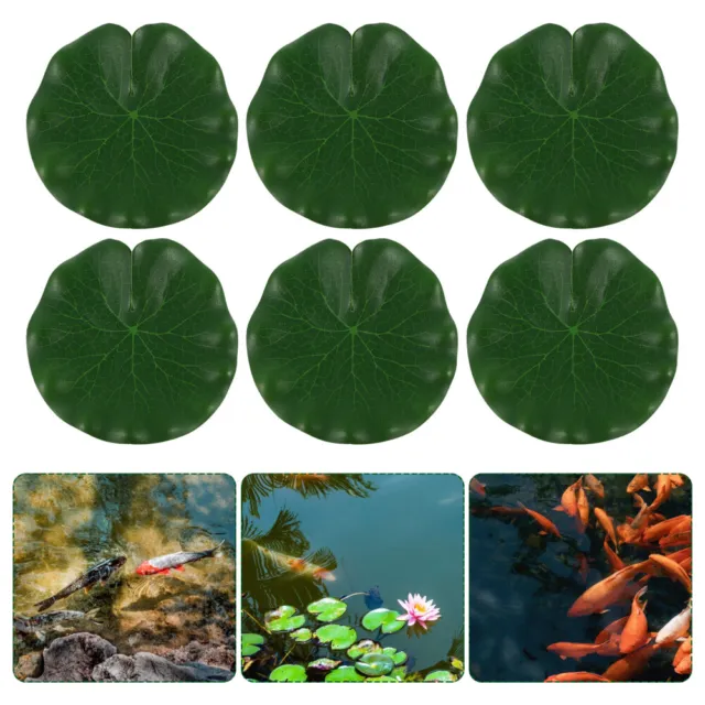 10 piezas decoración de acuario decoración de reptiles planta artificial hoja de loto