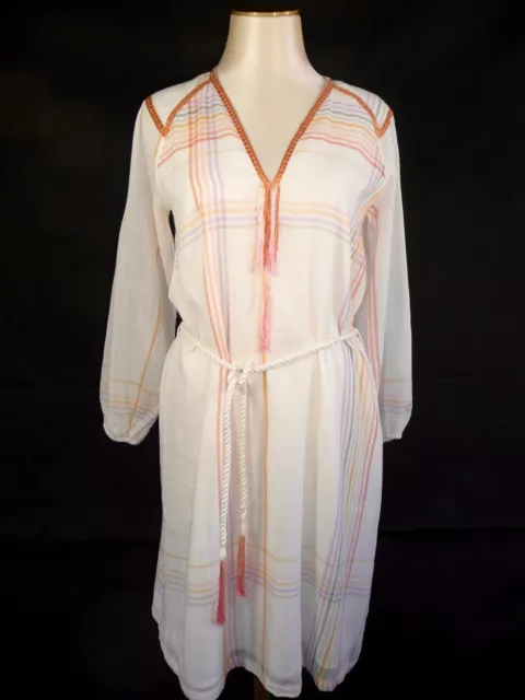 Antik Batik Robe Djellaba En Coton Ecru T 36 Neuf