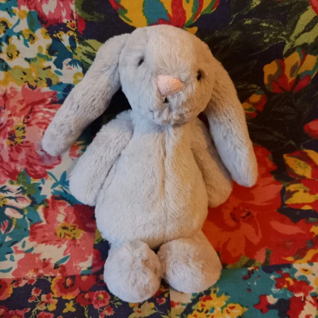 JELLYCAT 8& SMALL Grey/Silver Bashful Bunny Soft Toy Plush Jelly7412