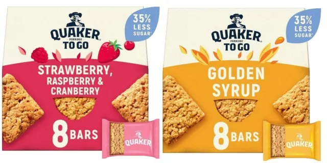 Quaker Porridge 8x55g ToGo Multipack Colazione Barrette Miste & Sciroppo d'Oro