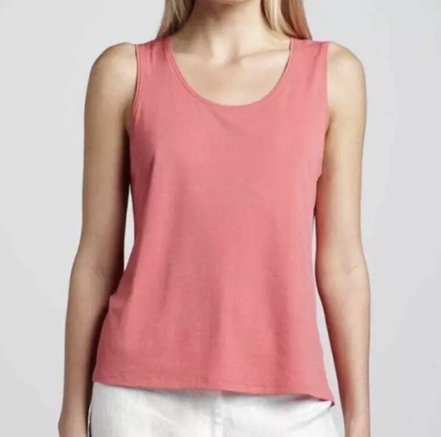 EILEEN FISHER Silk Jersey Tank Top Sleeveless Scoop Neck