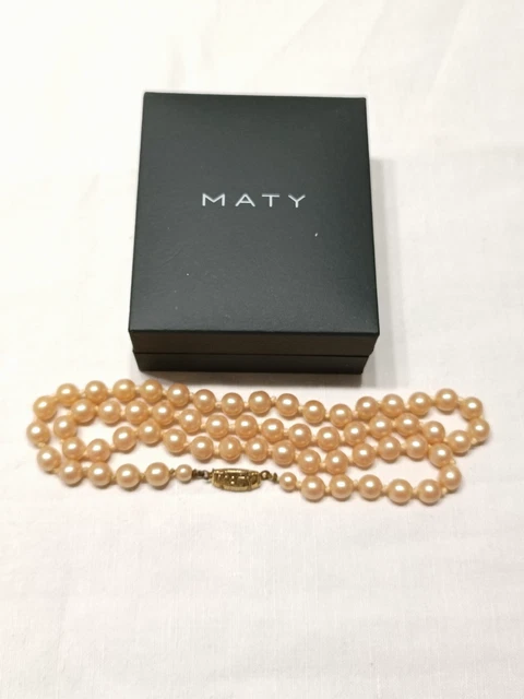 Collier De Perles De Culture Années 1950 - 45.5cm, Fermoir Or 18 Carats, Fil Noué, Occasion