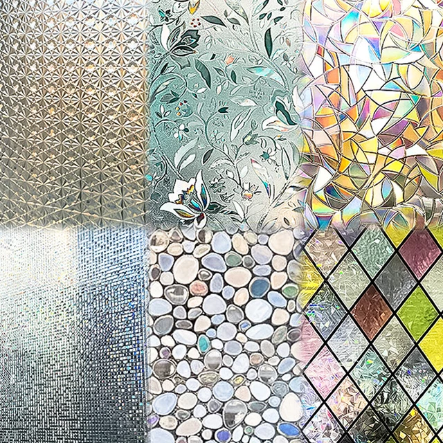 PVC 3D Privacy Window Glass Film Stickers Cling Frosted Stained Bathroom Decals