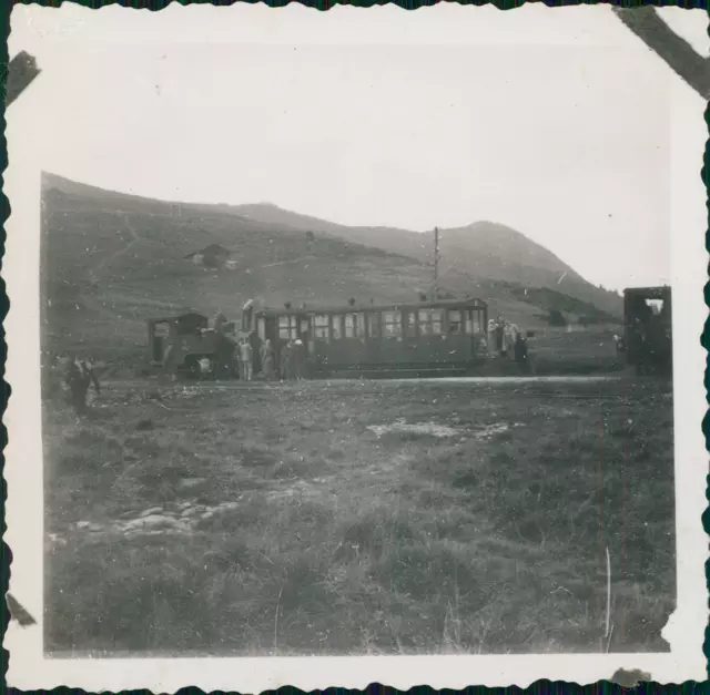 France, Col de Voza, le Train en Montagne, in the background le Prarion vintage silver