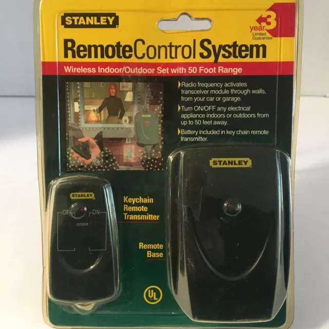 STANLEY Outdoor Remote Control Twin 15A Grounded Outlet PK612 BL56325, New