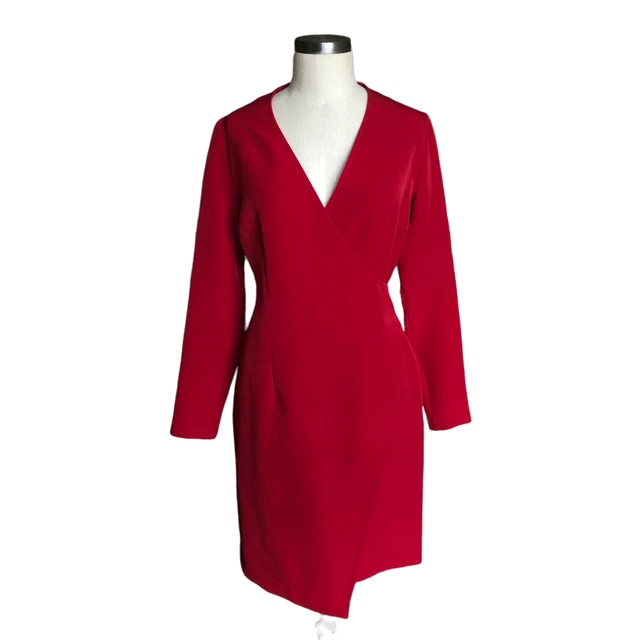 ECLA Vibrant Red Mini Dress Made In Italy Size 42 NWT Career Cocktail US 6