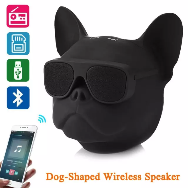 Wireless  Dog-Shaped Mini Speaker Stereo Portable FM Radio USB Card 4000mAh