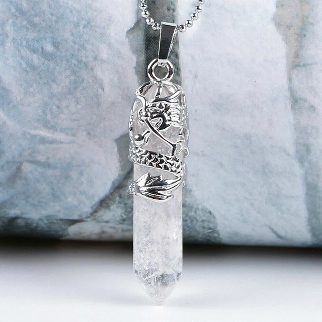 Hexagonal Natural Quartz Crystal Chakra Healing Point Pendant Necklace Jewelry 3