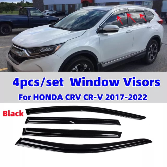 Black Weathershields Weather Shields Window Visors For HONDA CRV CR-V 2017-2022