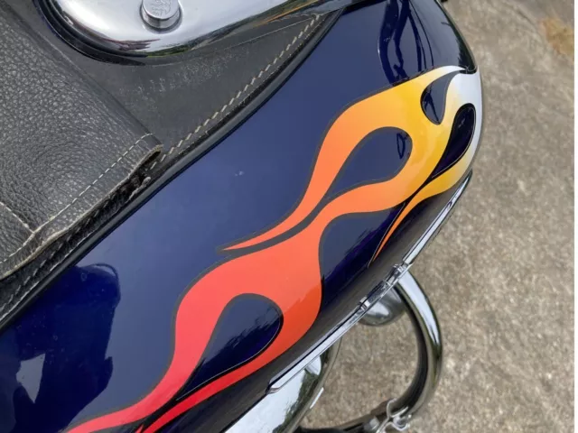 Flame Decals for Harley Davidson Sportster & All Motorcycles - No. 6  Layered Flames - Cherry Red - 6pc. Set