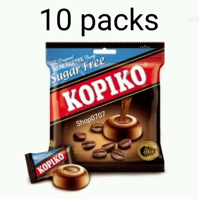 10 Packs x75g KOPIKO *SUGAR FREE* Coffee extract hard Candy