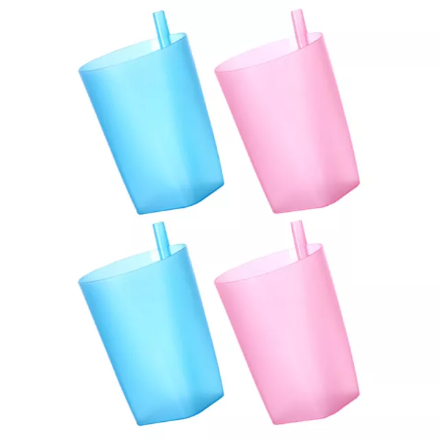 4pcs Colored Straw Cups Reusable Water Cup Children Water Cup Juice Cup Kids