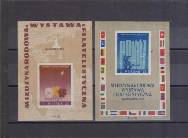 Polen 1954 postfrisch  MiNr. Block 17+18  Internationale Briefmarkenausstellung