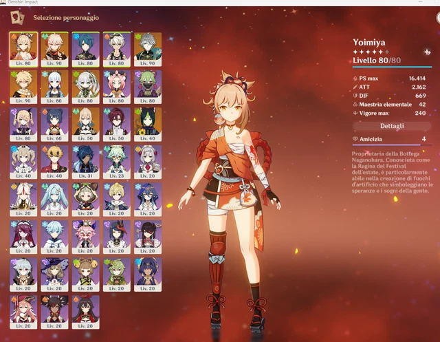 Compte Genshin Impact AR 55 - 15 Personnages 5* - Serveur EU - PC