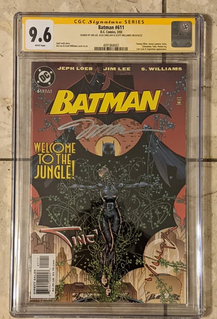 Batman 611 Hush CGC SS 9.6 Jim Lee, Alex Sinclair, Scott Williams Logo Signature