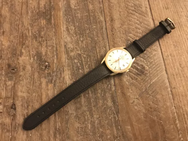 Vintage Mens Watch Everite Goldshield Swiss 25 Jewels Automatic Watch + Strap