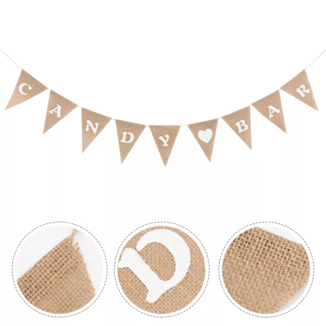 Hessian Wedding Banner Candy Bar Bunting Christmas Birthday