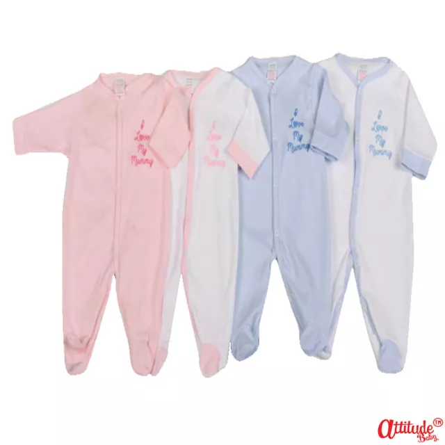 Premature Baby Sleepsuits-I Love My Mummy-Tiny Baby Sized Preemie Sleepsuits