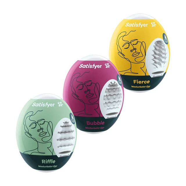 3 ovetti per la masturbazione maschile satisfyer masturbator egg bubble and fier