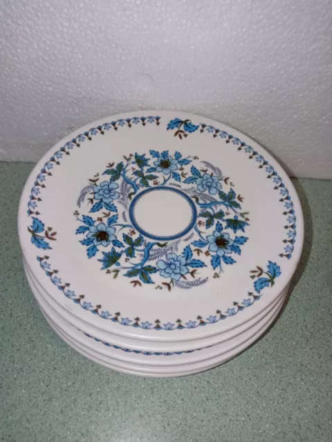 Five Noritake Blue Moon Bread and Butter Plates  6 3/8"  Estate Find