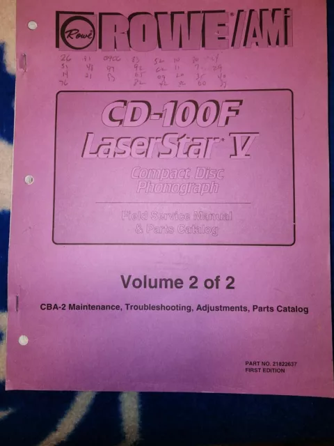 Rowe / Ami CD-100F Laserstar 5 Manual Vol. 2 Jukebox