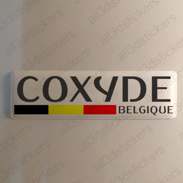 Koksijde Belgium Sticker 4.70x1.18" Domed Resin 3D Flag Stickers Decal Vinyl