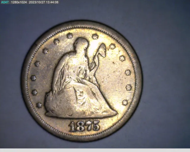 1875 s twenty cent piece (24-429 11m3)