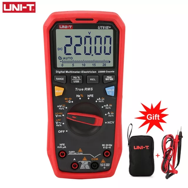 UNI-T UT61B+/E+/D+ Handheld Digital Multimeter Tester RMS Auto Range DC/AC 1000V
