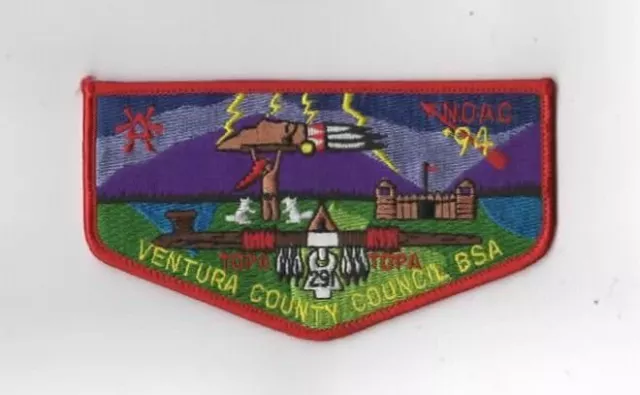 Topa-Topa 291 '94 NOAC Flap RED Bdr. Ventura County Council BSA [MK-5734]