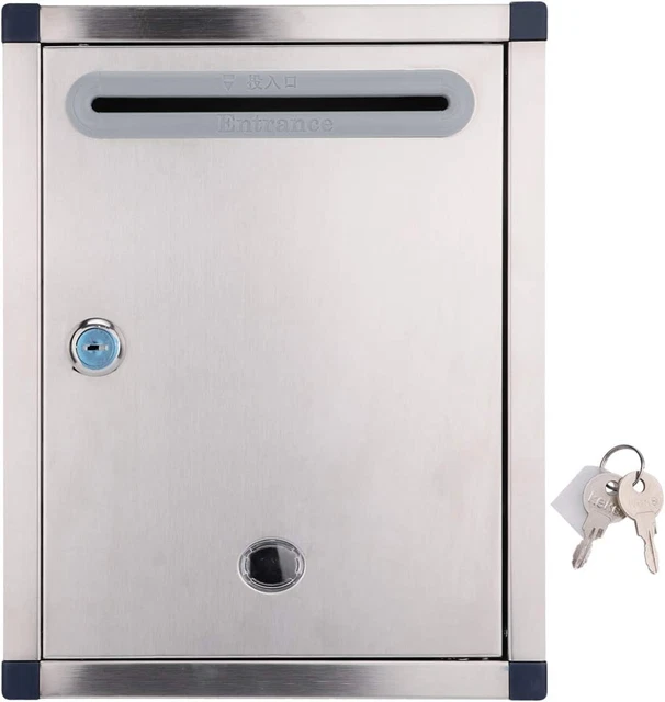 MODERN WALL MOUNT Lockable Mailbox Outdoor Metal Key Large Capacity