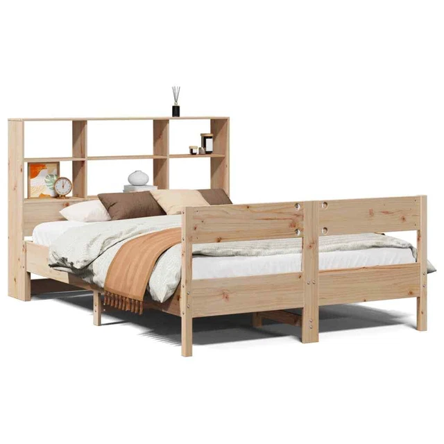 BOOKCASE BED WITHOUT Mattress 135x190cm Double Solid Wood Pine £436.24