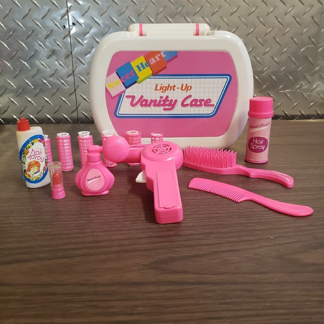Vintage Rare Radio Shack Sweet Heart Light up Vanity Case With Accessories