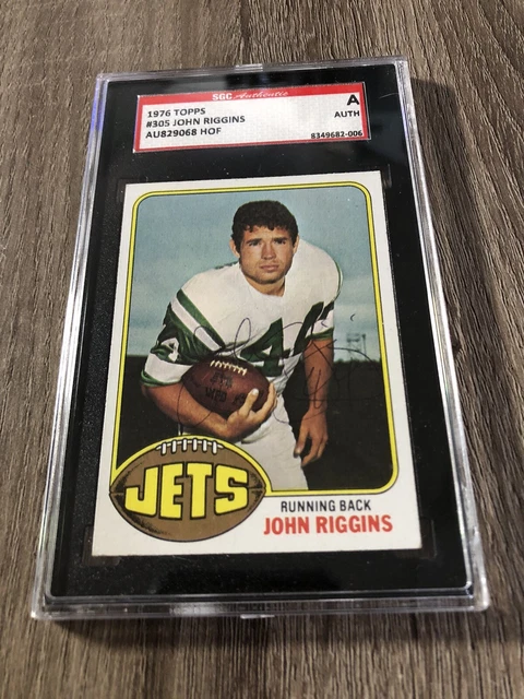John Riggins Signing 1976 TOPPS #305 John Riggins Jets Hof Sgc Authentic Signature ...