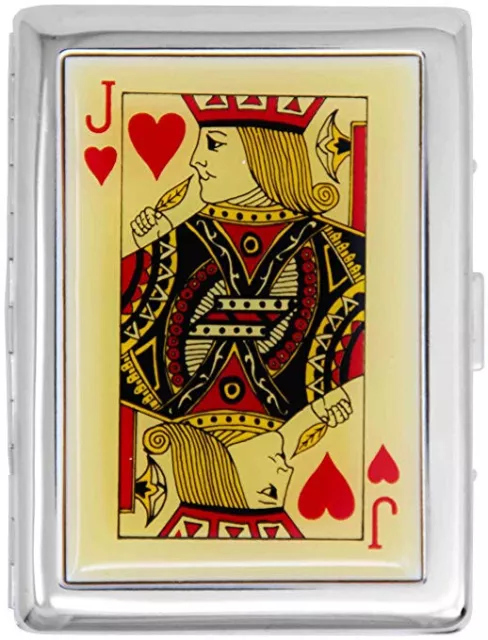 Compact (16 100s) MetalPlated Cigarette Case & Stash Box (Queen of Hearts)