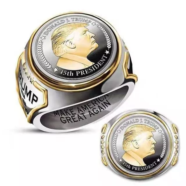 Donald Trump Gold Ring 2024 Americana President New York Washington Old Medal US
