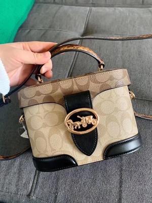 georgie gem crossbody in blocked signature canvas